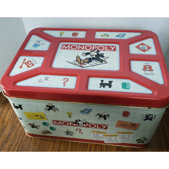 Vintage Hasbro Monopoly Large Popcorn Tin Toy Chest 1998 - Picture 6 of 11